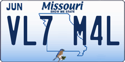 MO license plate VL7M4L