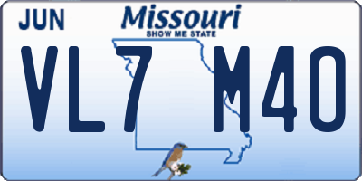 MO license plate VL7M4O