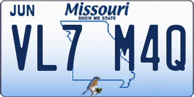 MO license plate VL7M4Q