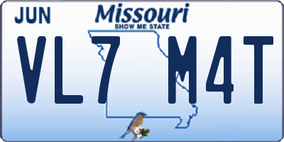 MO license plate VL7M4T