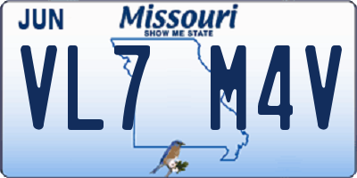 MO license plate VL7M4V