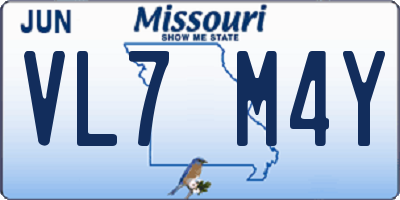 MO license plate VL7M4Y