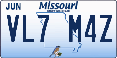 MO license plate VL7M4Z