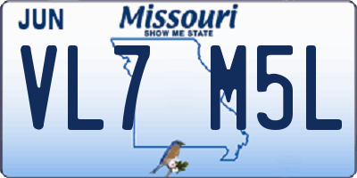 MO license plate VL7M5L