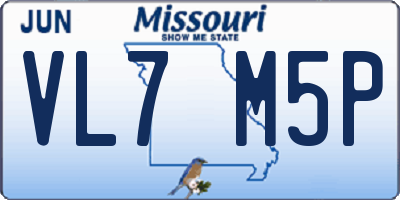 MO license plate VL7M5P