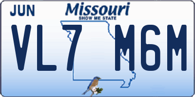 MO license plate VL7M6M