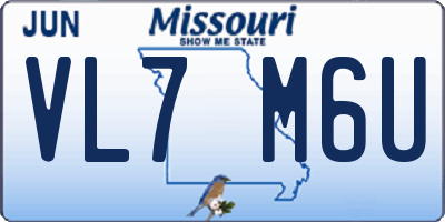 MO license plate VL7M6U