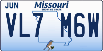 MO license plate VL7M6W
