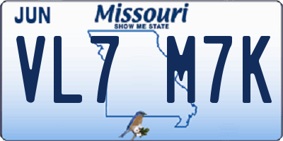 MO license plate VL7M7K