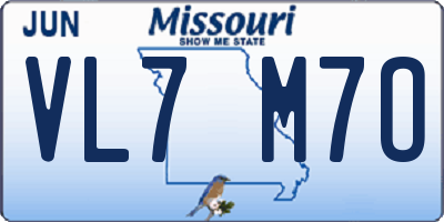 MO license plate VL7M7O