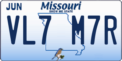 MO license plate VL7M7R