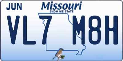 MO license plate VL7M8H