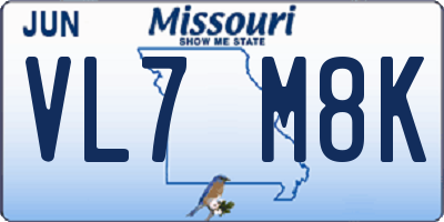 MO license plate VL7M8K