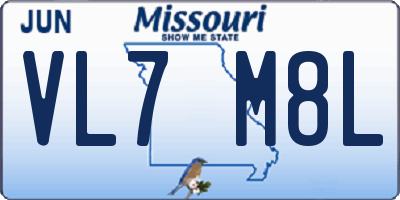 MO license plate VL7M8L