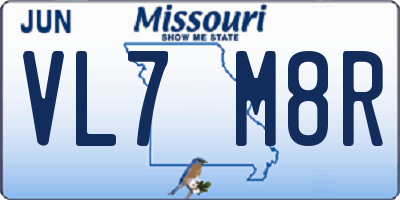 MO license plate VL7M8R