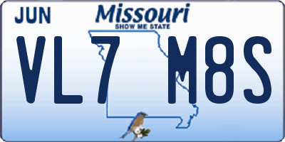 MO license plate VL7M8S