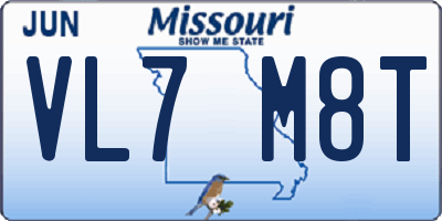 MO license plate VL7M8T