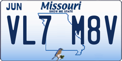 MO license plate VL7M8V