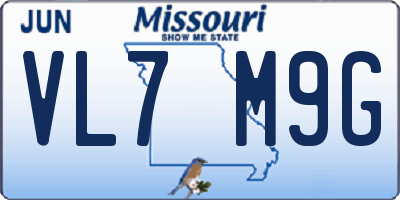 MO license plate VL7M9G