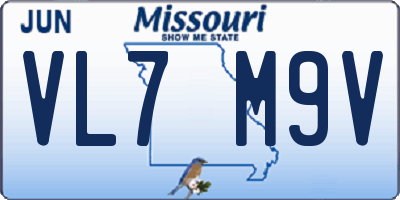 MO license plate VL7M9V