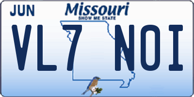 MO license plate VL7N0I