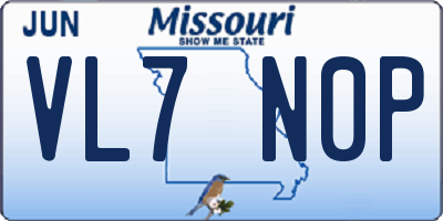 MO license plate VL7N0P