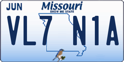 MO license plate VL7N1A