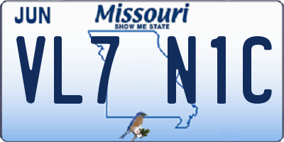 MO license plate VL7N1C