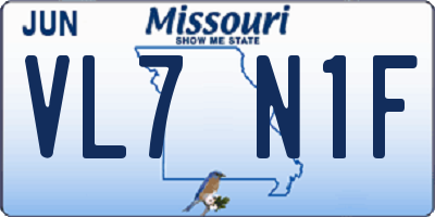 MO license plate VL7N1F