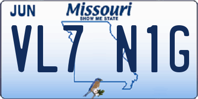 MO license plate VL7N1G