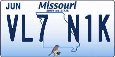 MO license plate VL7N1K