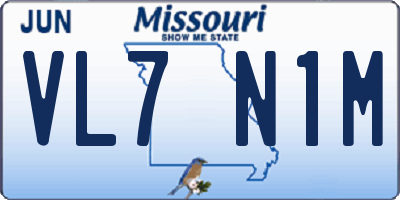MO license plate VL7N1M