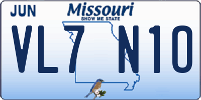 MO license plate VL7N1O