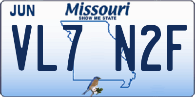 MO license plate VL7N2F