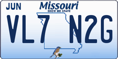 MO license plate VL7N2G