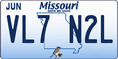 MO license plate VL7N2L