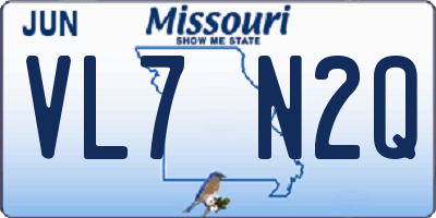 MO license plate VL7N2Q