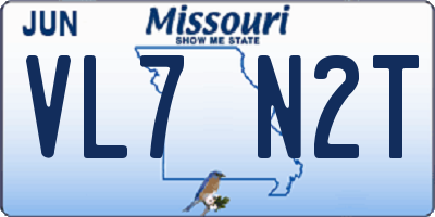 MO license plate VL7N2T