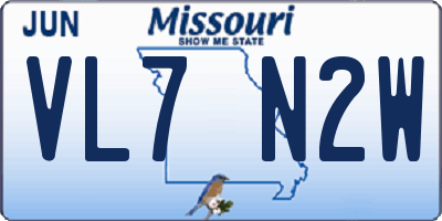 MO license plate VL7N2W