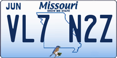 MO license plate VL7N2Z