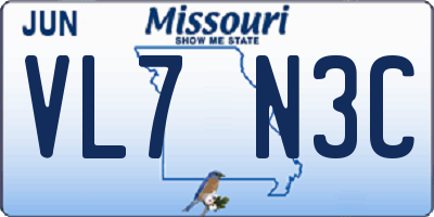 MO license plate VL7N3C