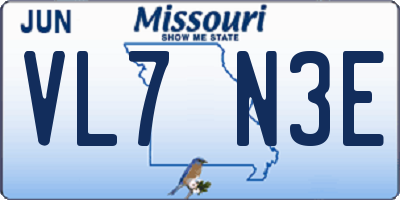MO license plate VL7N3E