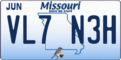 MO license plate VL7N3H