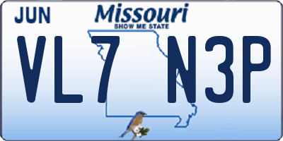 MO license plate VL7N3P