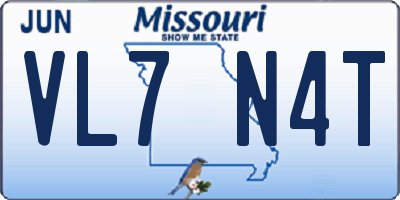 MO license plate VL7N4T