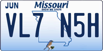 MO license plate VL7N5H
