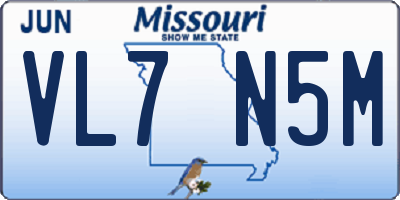 MO license plate VL7N5M