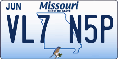 MO license plate VL7N5P