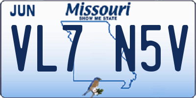 MO license plate VL7N5V
