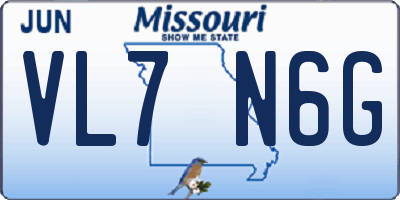 MO license plate VL7N6G